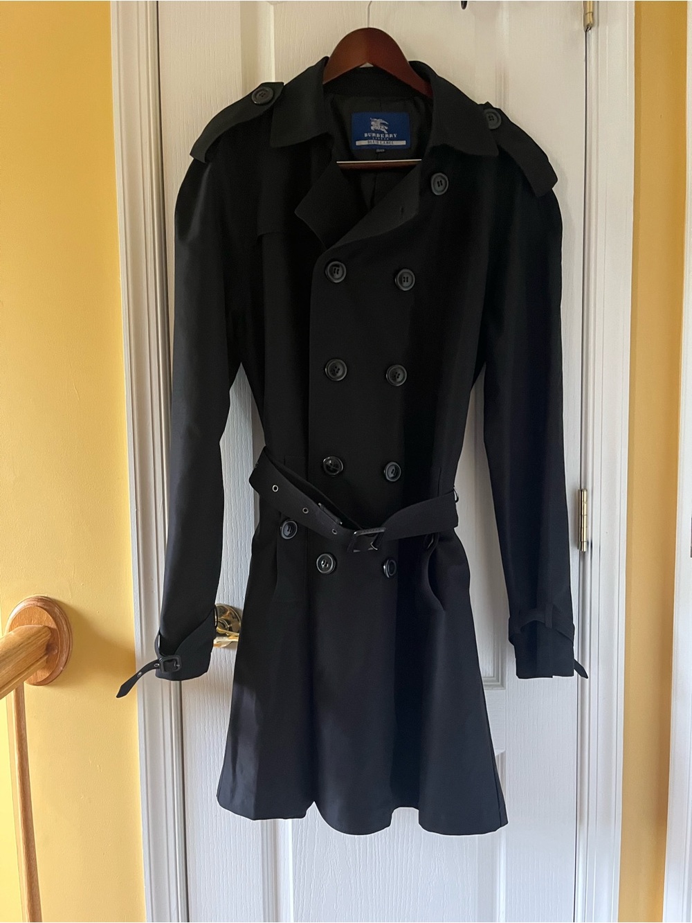 Burberry Black Double-Breasted Trench Coat with Belt - Picture 1 of 7